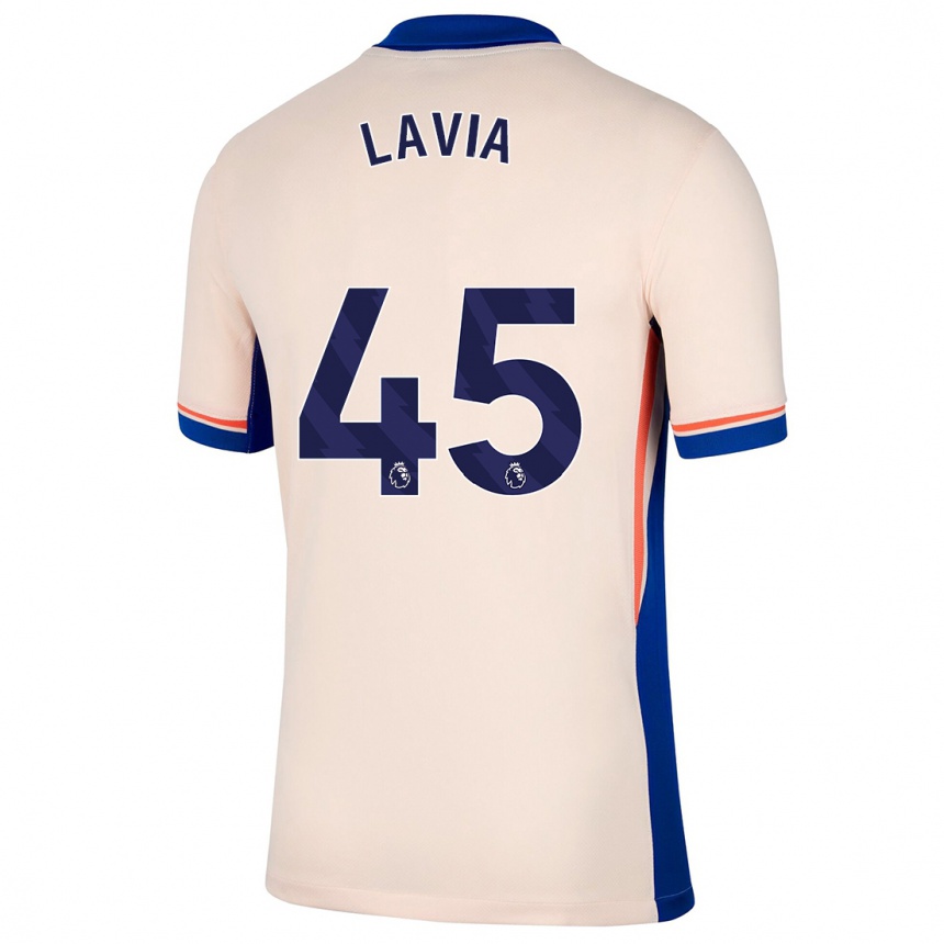 Kids Football Roméo Lavia #45 Light Beige Away Jersey 2024/25 T-Shirt Australia