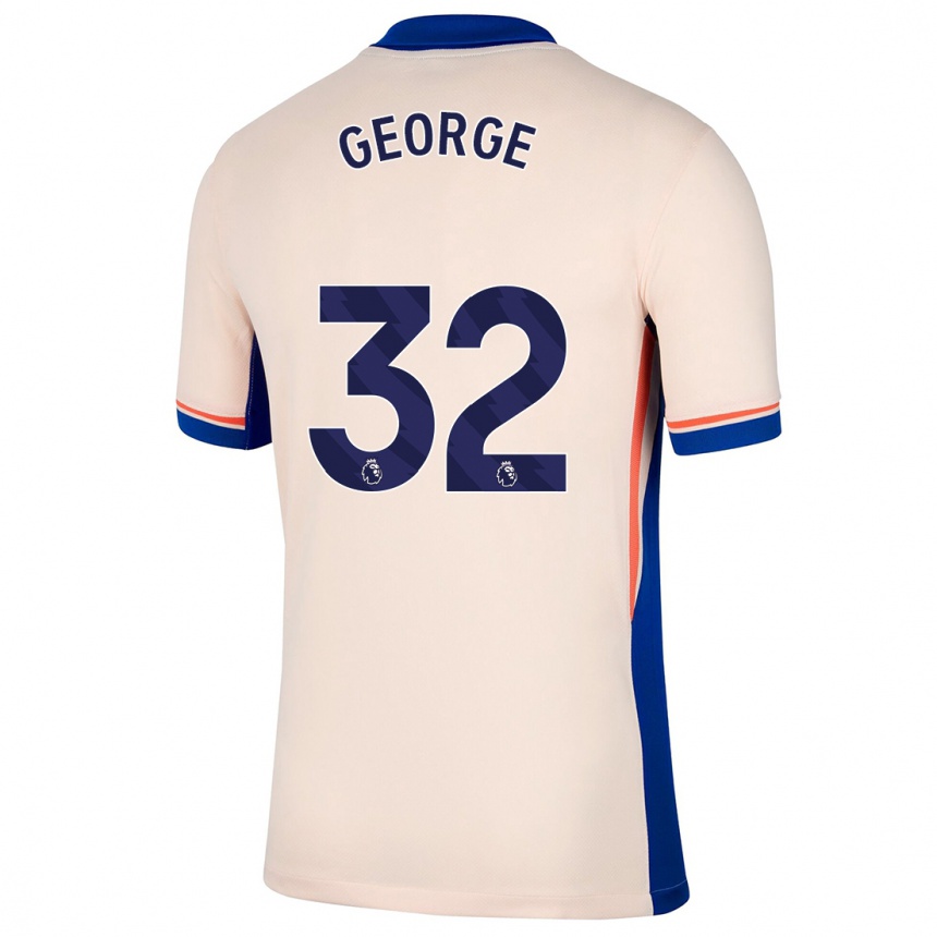 Kids Football Tyrique George #32 Light Beige Away Jersey 2024/25 T-Shirt Australia