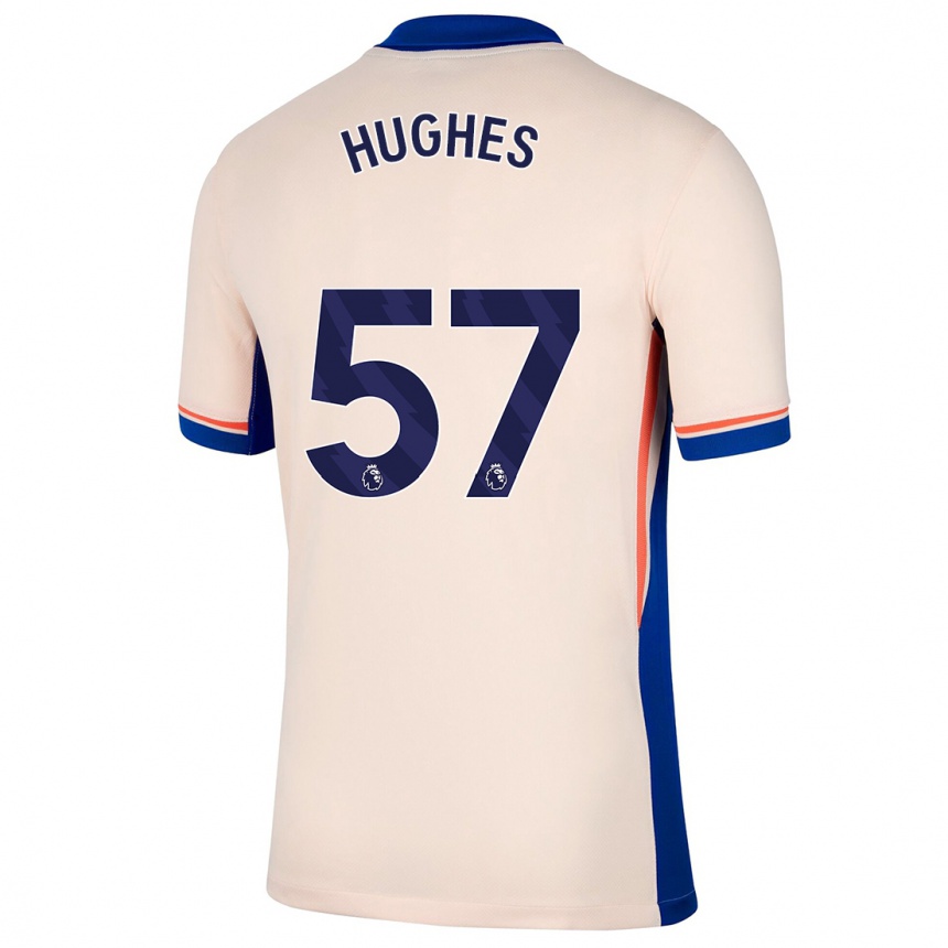 Kids Football Brodi Hughes #57 Light Beige Away Jersey 2024/25 T-Shirt Australia