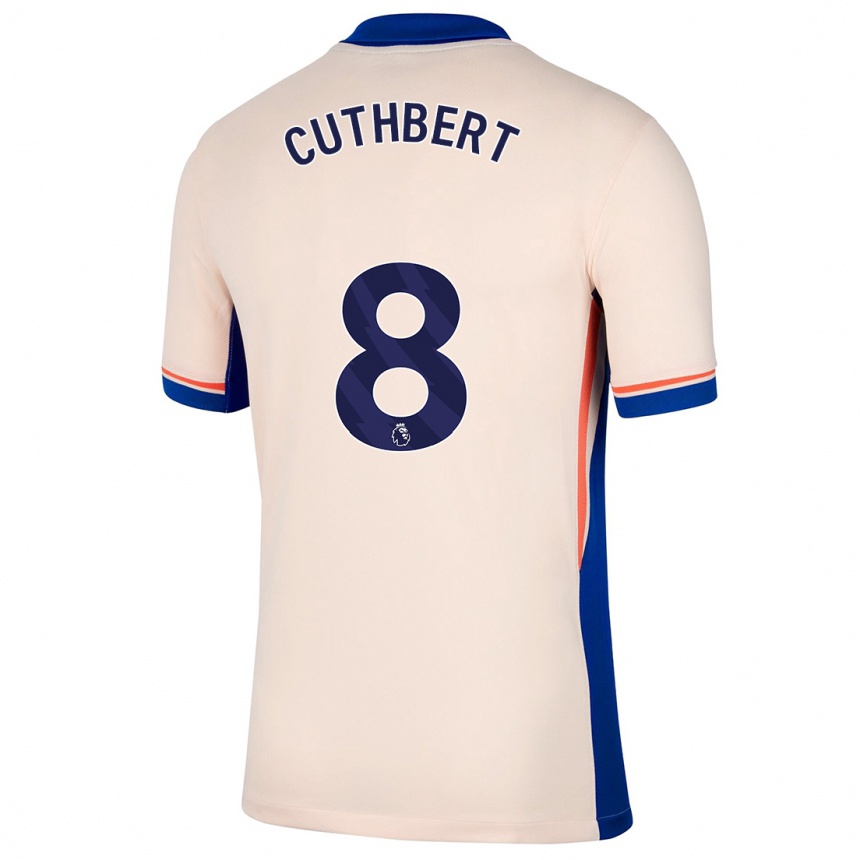 Kids Football Erin Cuthbert #8 Light Beige Away Jersey 2024/25 T-Shirt Australia