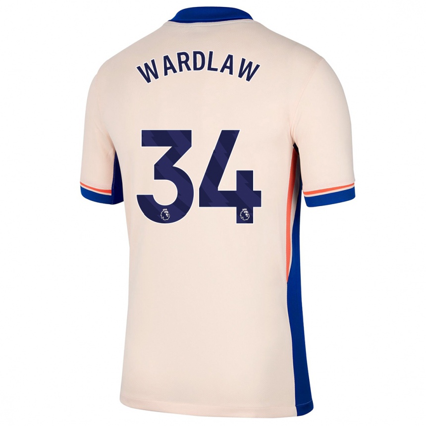 Kids Football Charlotte Wardlaw #34 Light Beige Away Jersey 2024/25 T-Shirt Australia