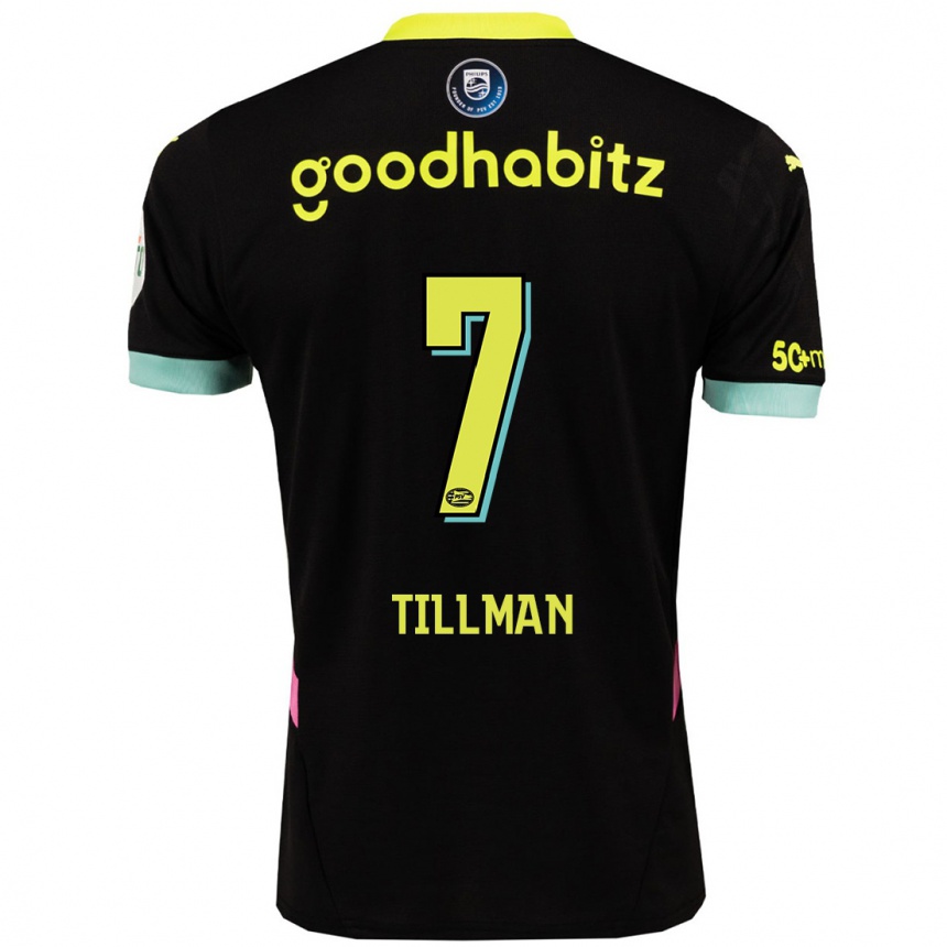 Kids Football Malik Tillman #7 Black Yellow Away Jersey 2024/25 T-Shirt Australia