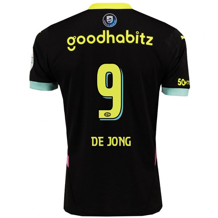 Kids Football Luuk De Jong #9 Black Yellow Away Jersey 2024/25 T-Shirt Australia