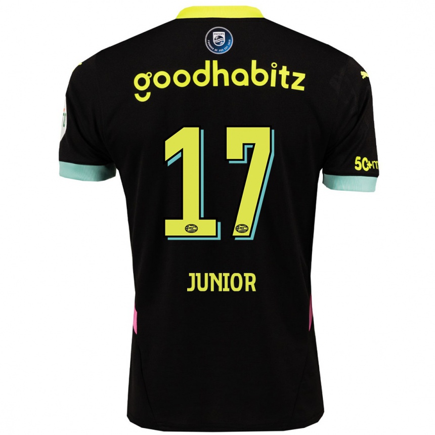 Kids Football Mauro Júnior #17 Black Yellow Away Jersey 2024/25 T-Shirt Australia