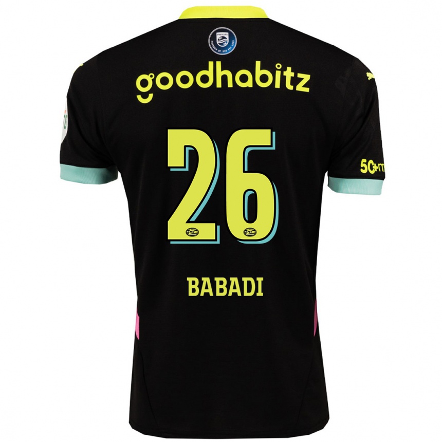 Kids Football Isaac Babadi #26 Black Yellow Away Jersey 2024/25 T-Shirt Australia