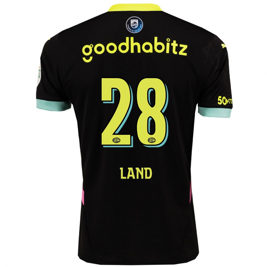 Kids Football Tygo Land #28 Black Yellow Away Jersey 2024/25 T-Shirt Australia