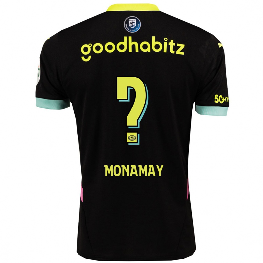 Kids Football Madi Monamay #0 Black Yellow Away Jersey 2024/25 T-Shirt Australia