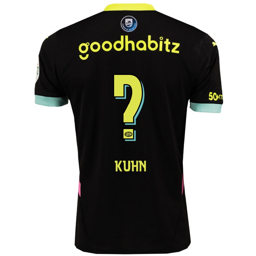 Kids Football Wessel Kuhn #0 Black Yellow Away Jersey 2024/25 T-Shirt Australia