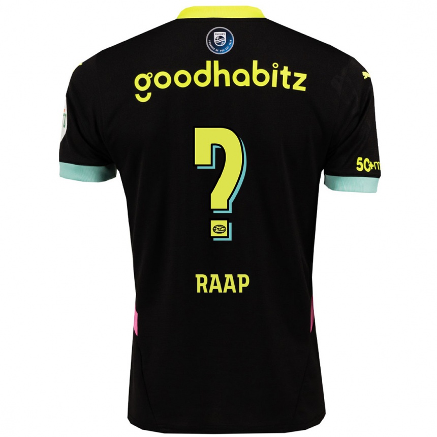 Kids Football Yiandro Raap #0 Black Yellow Away Jersey 2024/25 T-Shirt Australia