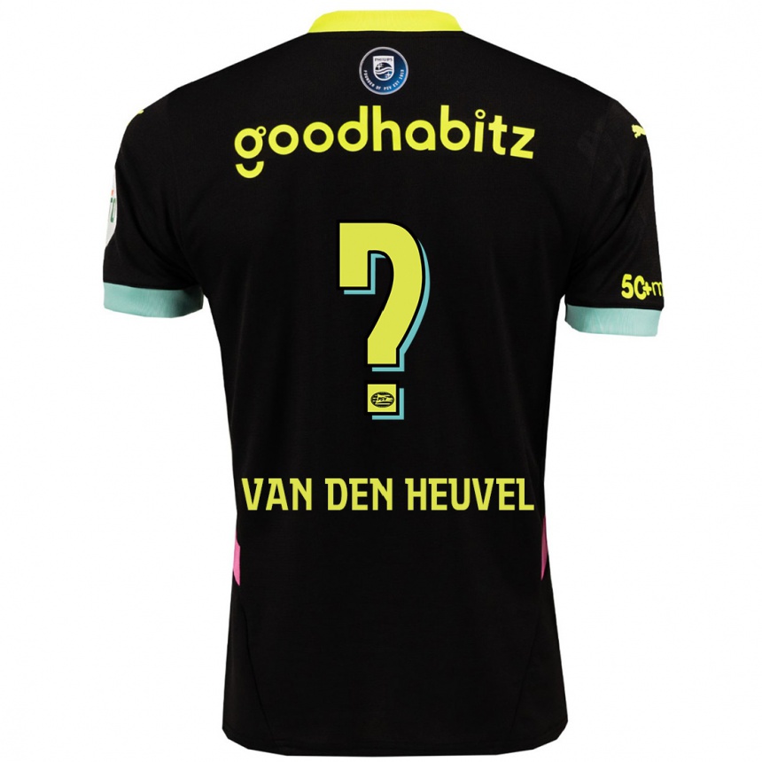 Kids Football Tim Van Den Heuvel #0 Black Yellow Away Jersey 2024/25 T-Shirt Australia