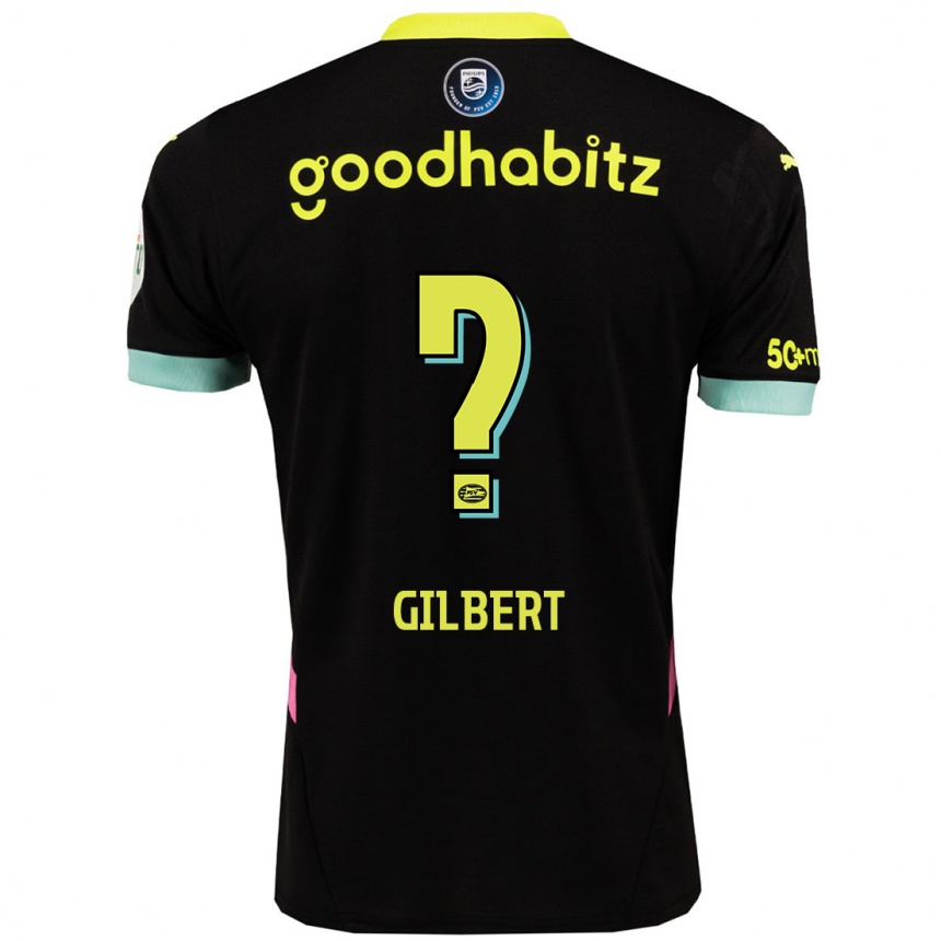 Kids Football Dantaye Gilbert #0 Black Yellow Away Jersey 2024/25 T-Shirt Australia