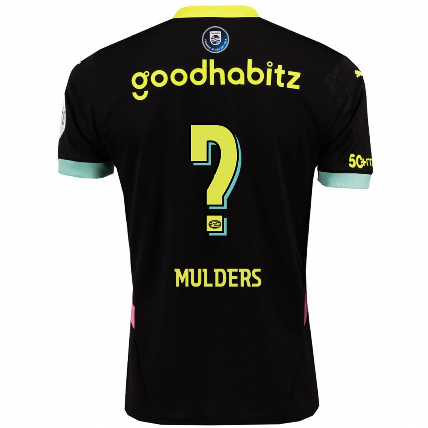 Kids Football Boet Mulders #0 Black Yellow Away Jersey 2024/25 T-Shirt Australia