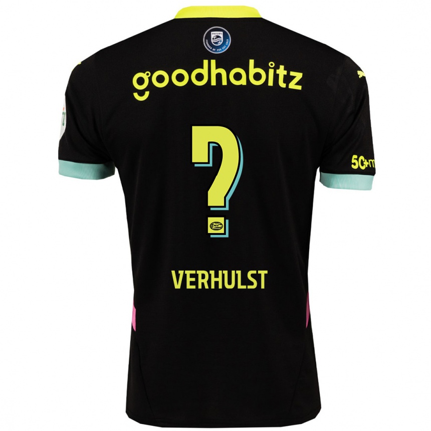 Kids Football Gino Verhulst #0 Black Yellow Away Jersey 2024/25 T-Shirt Australia