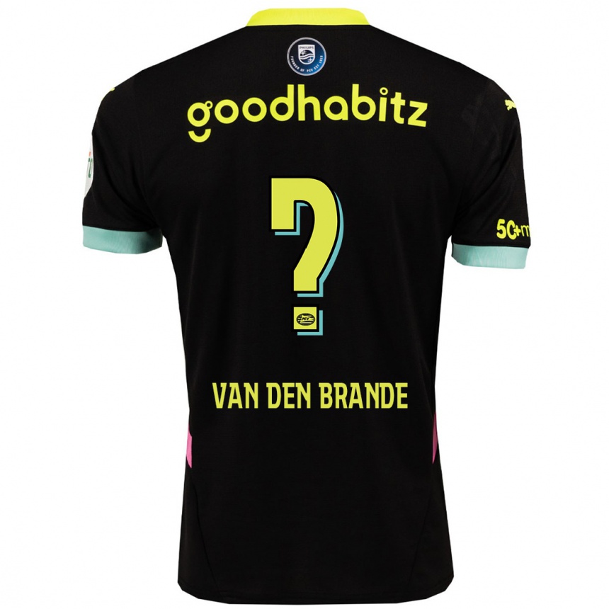 Kids Football Daan Van Den Brande #0 Black Yellow Away Jersey 2024/25 T-Shirt Australia