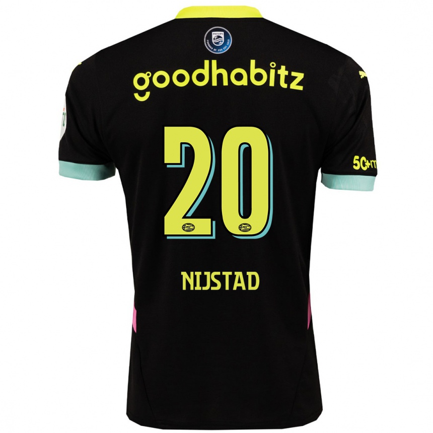 Kids Football Nina Nijstad #20 Black Yellow Away Jersey 2024/25 T-Shirt Australia