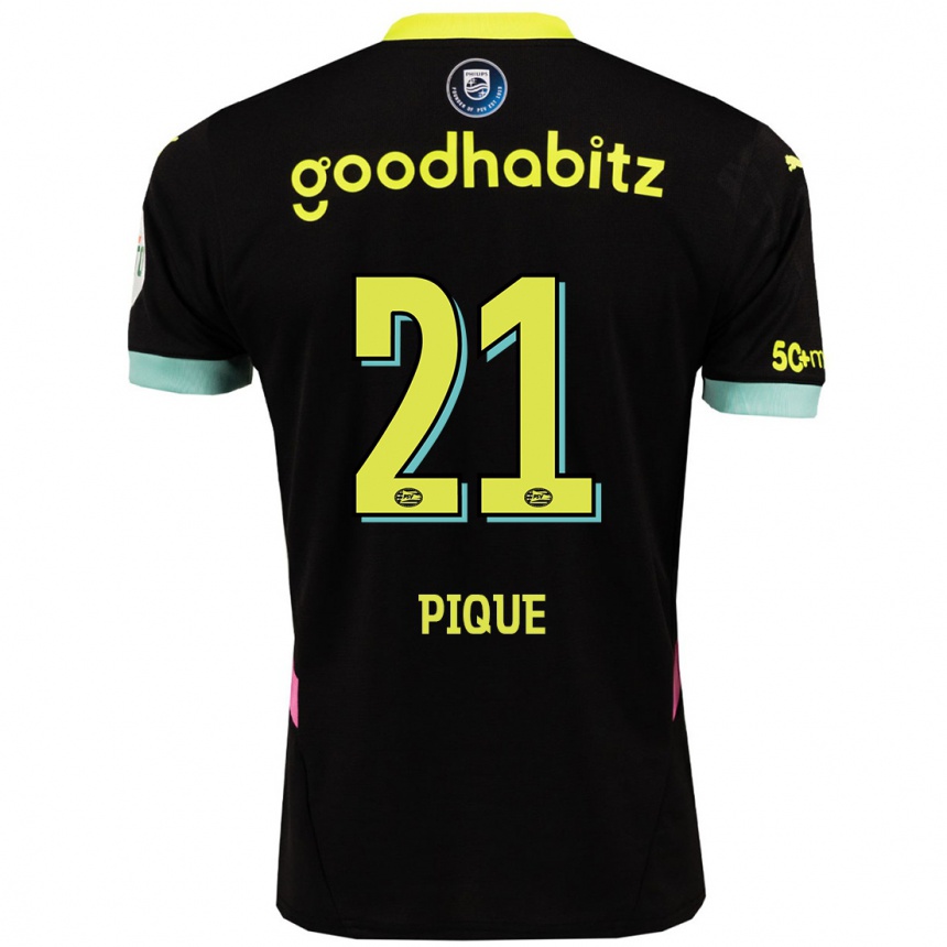 Kids Football Naomi Piqué #21 Black Yellow Away Jersey 2024/25 T-Shirt Australia