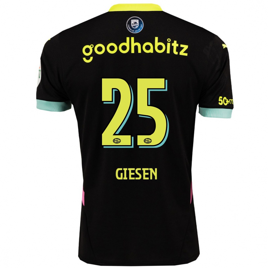 Kids Football Suzanne Giesen #25 Black Yellow Away Jersey 2024/25 T-Shirt Australia