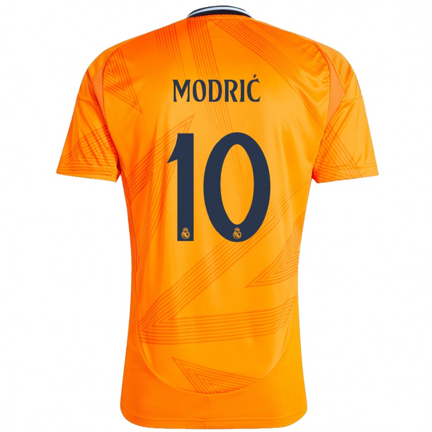 Kids Football Luka Modric #10 Orange Away Jersey 2024/25 T-Shirt Australia