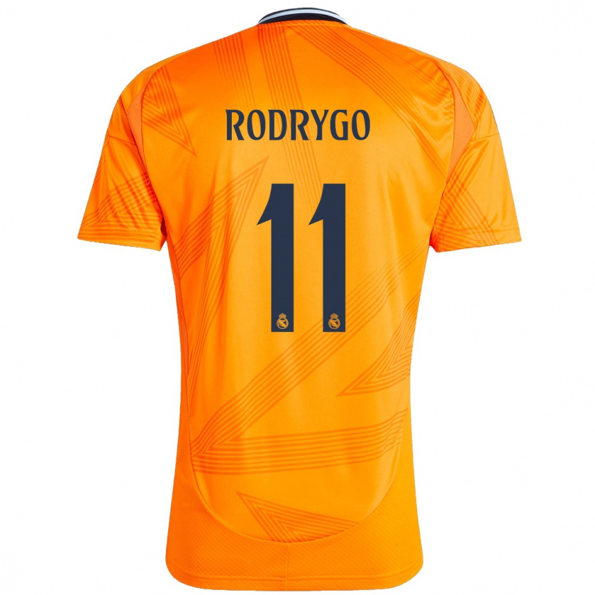 Kids Football Rodrygo #11 Orange Away Jersey 2024/25 T-Shirt Australia