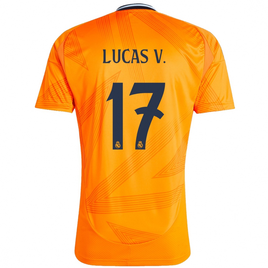 Kids Football Lucas Vazquez #17 Orange Away Jersey 2024/25 T-Shirt Australia