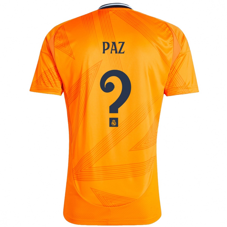 Kids Football Nico Paz #0 Orange Away Jersey 2024/25 T-Shirt Australia