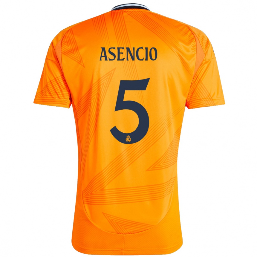 Kids Football Raul Asencio #5 Orange Away Jersey 2024/25 T-Shirt Australia