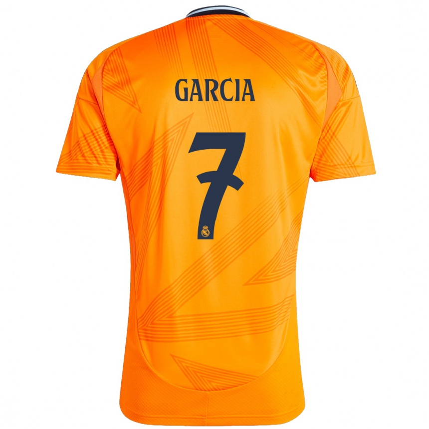 Kids Football Gonzalo Garcia #7 Orange Away Jersey 2024/25 T-Shirt Australia