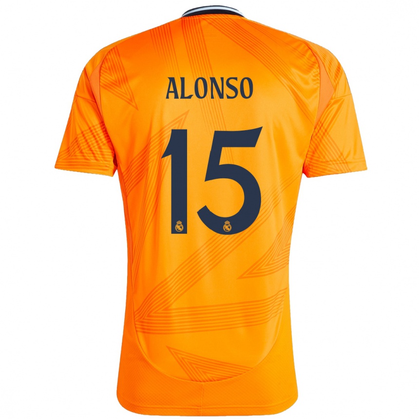 Kids Football Borja Alonso #15 Orange Away Jersey 2024/25 T-Shirt Australia