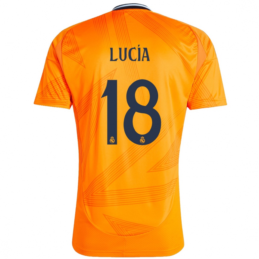 Kids Football Lucia Rodriguez #18 Orange Away Jersey 2024/25 T-Shirt Australia