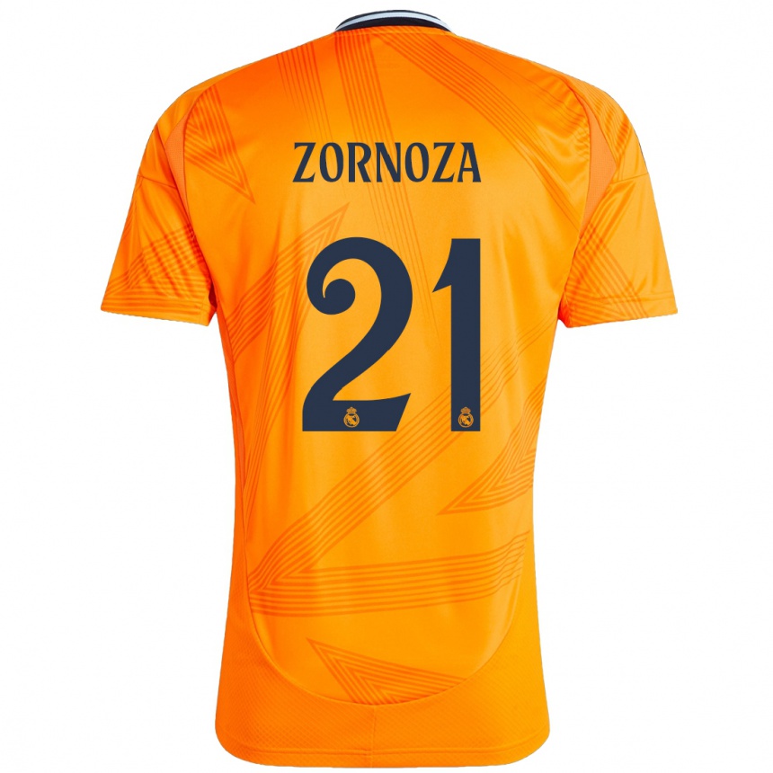 Kids Football Claudia Zornoza #21 Orange Away Jersey 2024/25 T-Shirt Australia