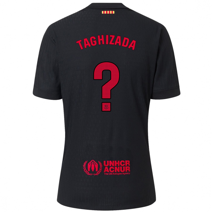 Kids Football Eldar Taghizada #0 Black Red Away Jersey 2024/25 T-Shirt Australia