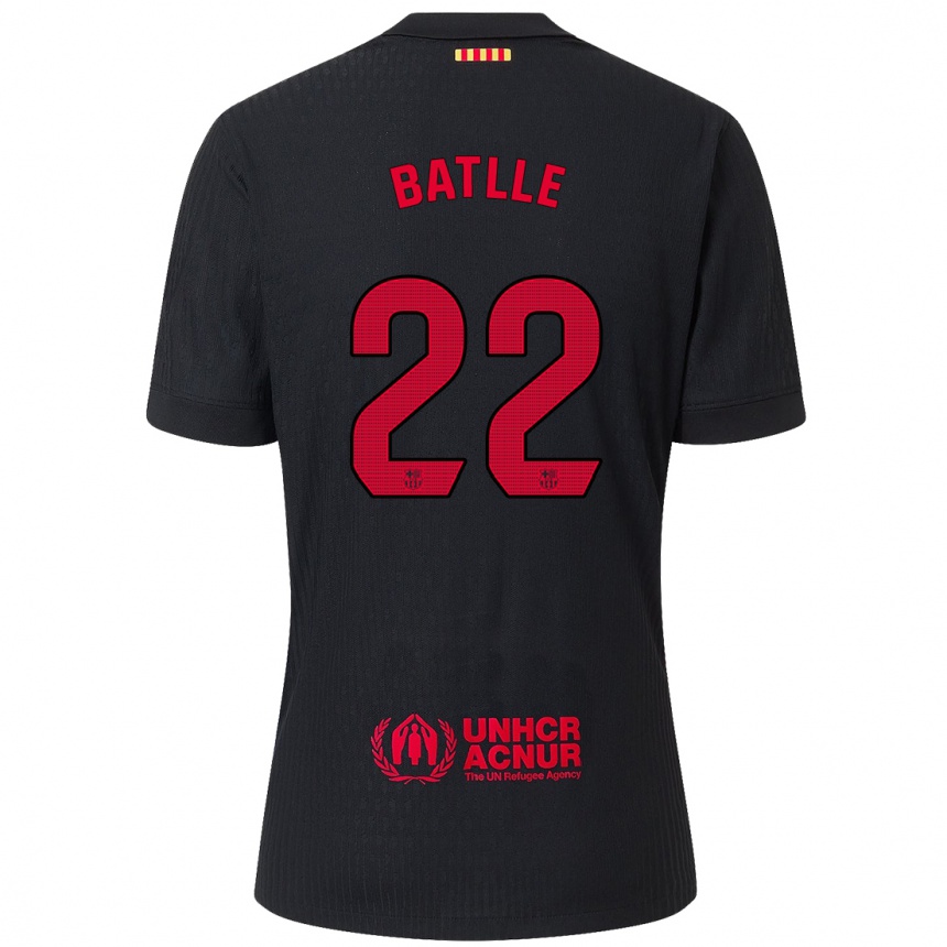 Kids Football Ona Batlle #22 Black Red Away Jersey 2024/25 T-Shirt Australia