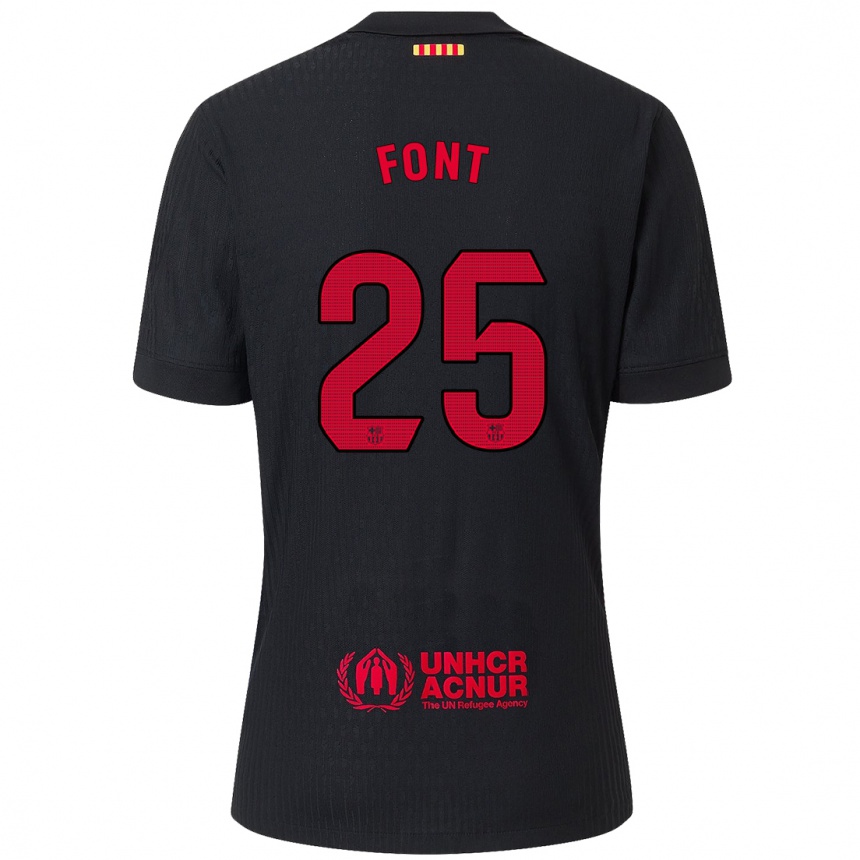 Kids Football Gemma Font #25 Black Red Away Jersey 2024/25 T-Shirt Australia