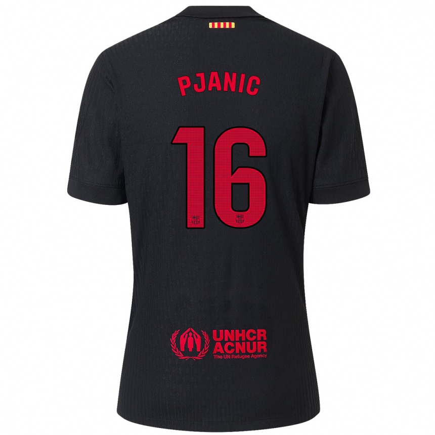 Kids Football Miralem Pjanic #16 Black Red Away Jersey 2024/25 T-Shirt Australia