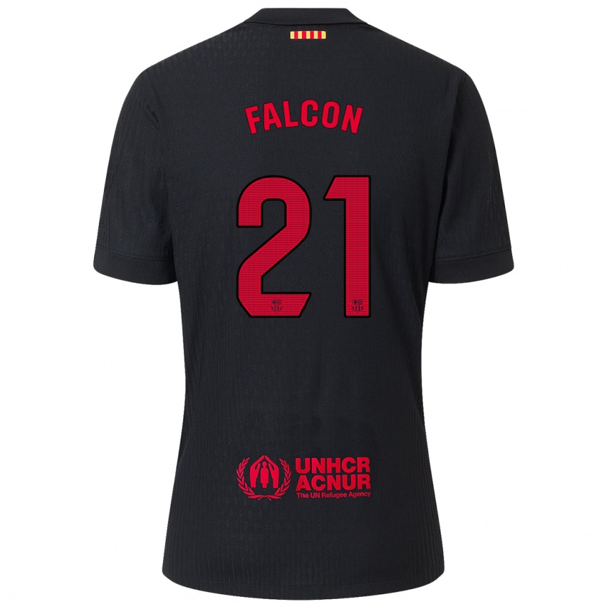 Kids Football Andrea Falcon #21 Black Red Away Jersey 2024/25 T-Shirt Australia