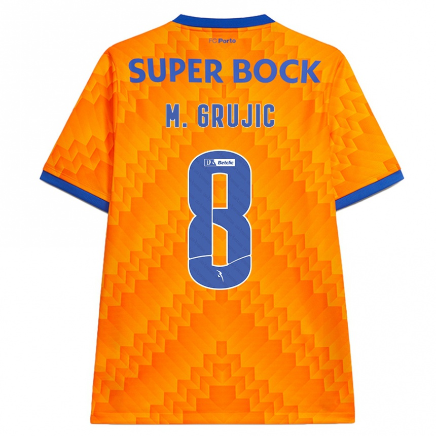 Kids Football Marko Grujic #8 Orange Away Jersey 2024/25 T-Shirt Australia