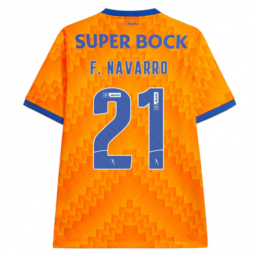 Kids Football Fran Navarro #21 Orange Away Jersey 2024/25 T-Shirt Australia