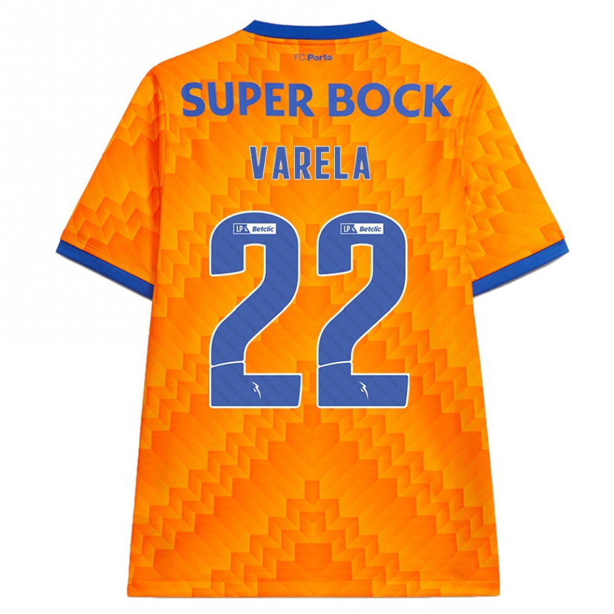 Kids Football Alan Varela #22 Orange Away Jersey 2024/25 T-Shirt Australia