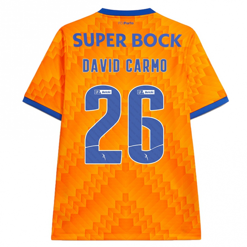 Kids Football David Carmo #26 Orange Away Jersey 2024/25 T-Shirt Australia