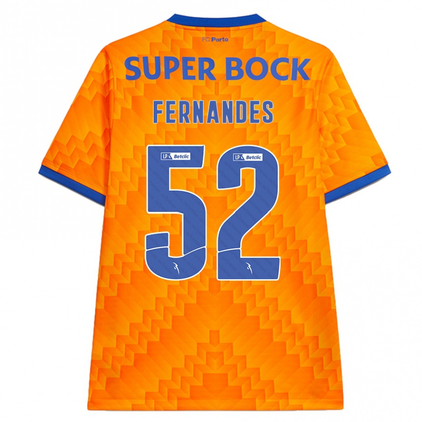 Kids Football Martim Fernandes #52 Orange Away Jersey 2024/25 T-Shirt Australia