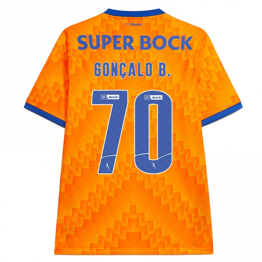 Kids Football Gonçalo Borges #70 Orange Away Jersey 2024/25 T-Shirt Australia