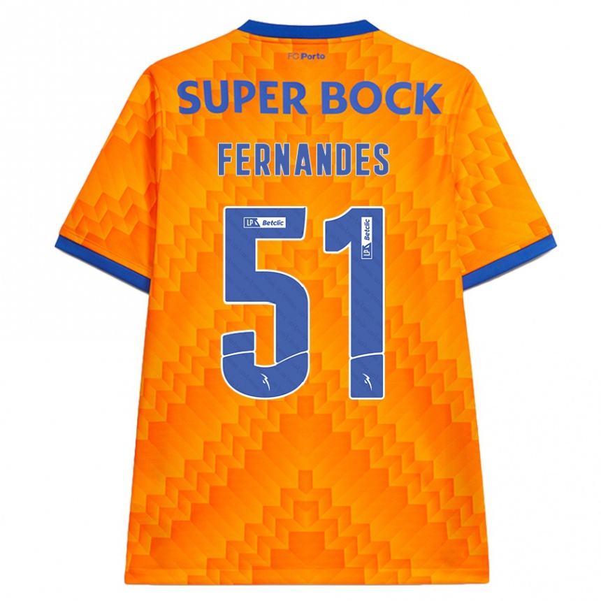 Kids Football Diogo Fernandes #51 Orange Away Jersey 2024/25 T-Shirt Australia