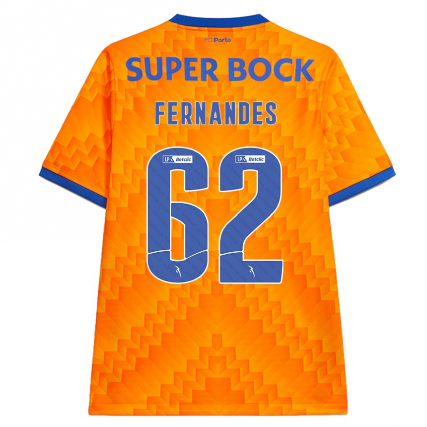 Kids Football Rodrigo Fernandes #62 Orange Away Jersey 2024/25 T-Shirt Australia