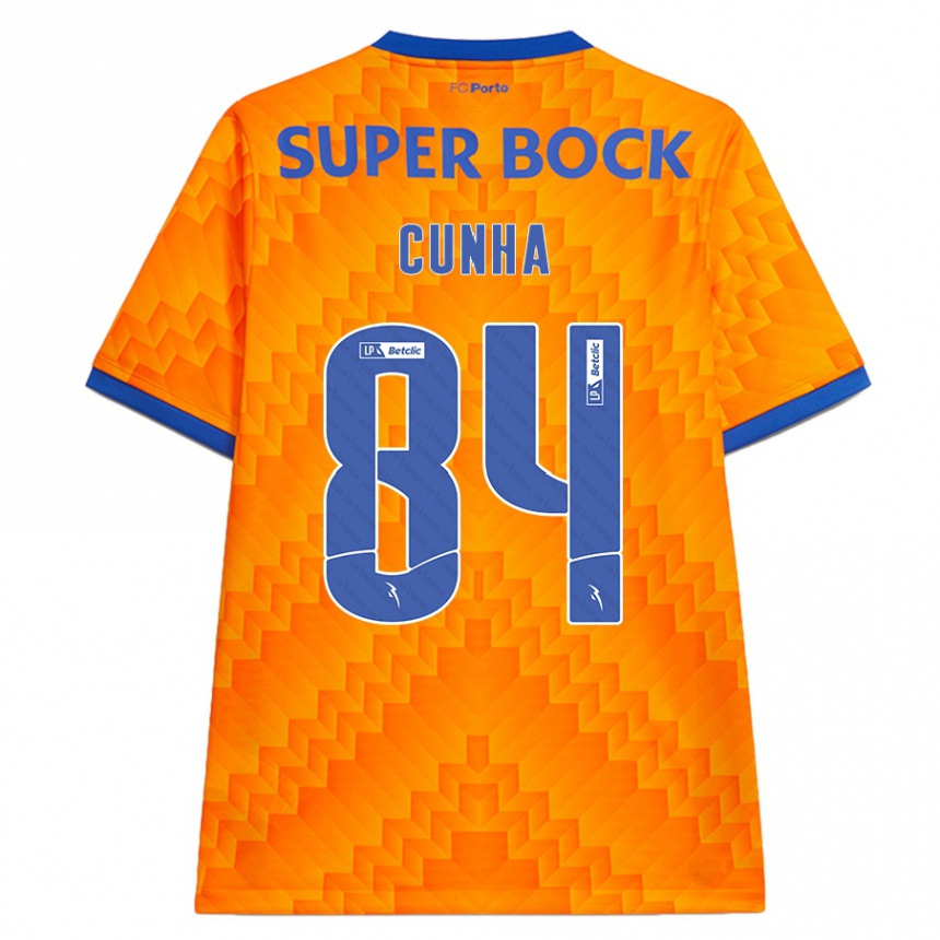 Kids Football Martim Cunha #84 Orange Away Jersey 2024/25 T-Shirt Australia