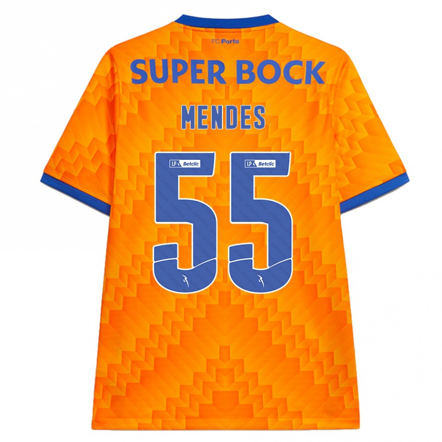 Kids Football João Mendes #55 Orange Away Jersey 2024/25 T-Shirt Australia