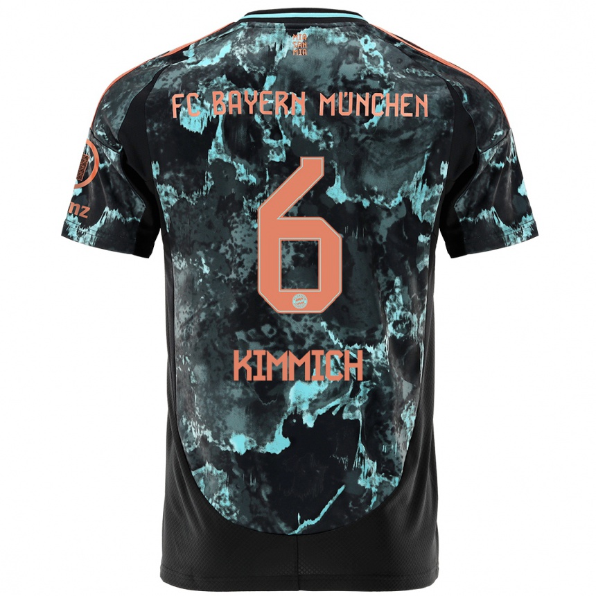 Kids Football Joshua Kimmich #6 Black Away Jersey 2024/25 T-Shirt Australia