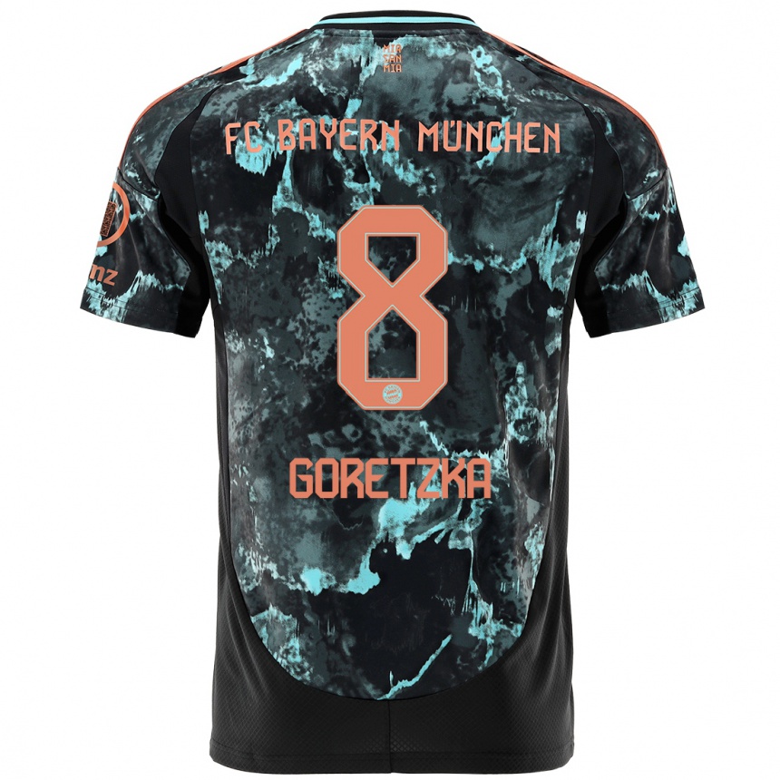 Kids Football Leon Goretzka #8 Black Away Jersey 2024/25 T-Shirt Australia