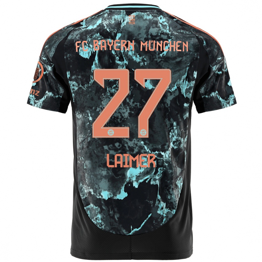 Kids Football Konrad Laimer #27 Black Away Jersey 2024/25 T-Shirt Australia