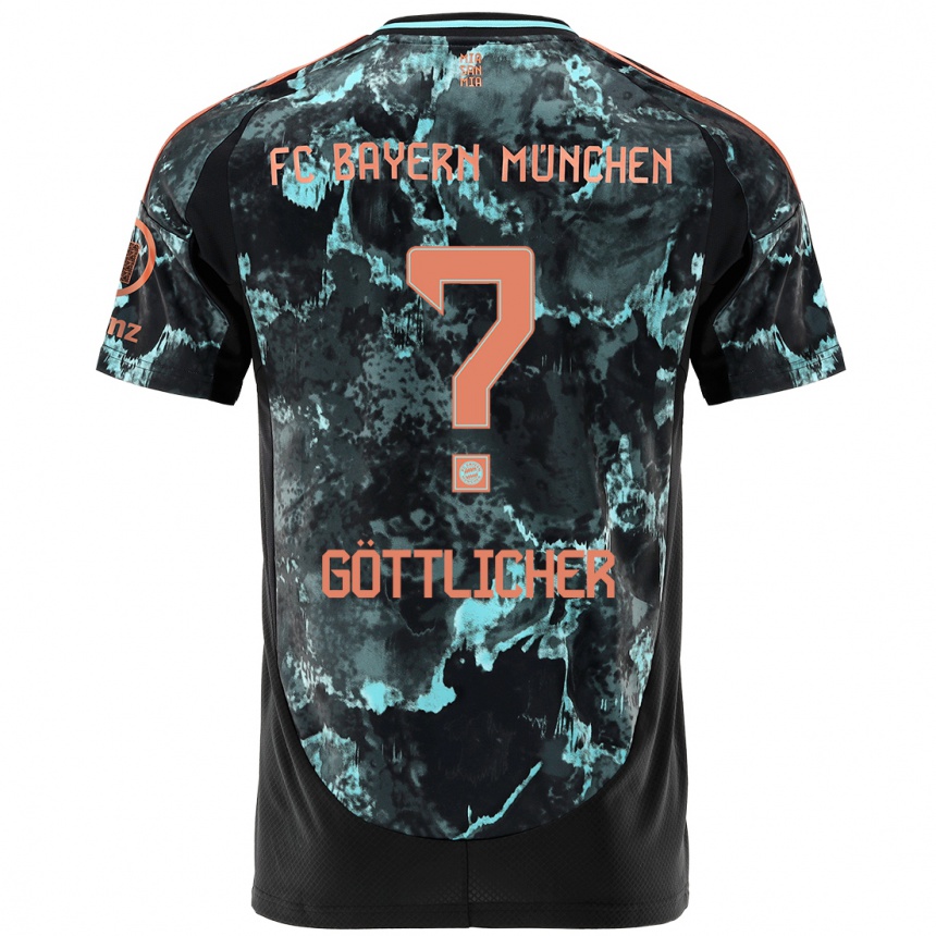 Kids Football Moritz Göttlicher #0 Black Away Jersey 2024/25 T-Shirt Australia