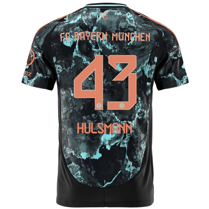 Kids Football Tom Hulsmann #43 Black Away Jersey 2024/25 T-Shirt Australia